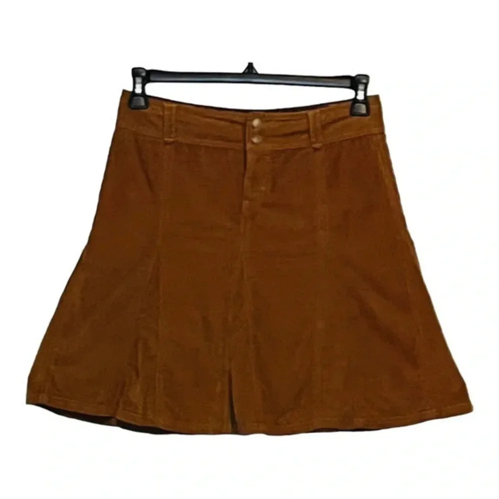 ATHLETA BROWN CORDUROY WHENEVER‎ TULIP FLARE SKIRT SIZE 2